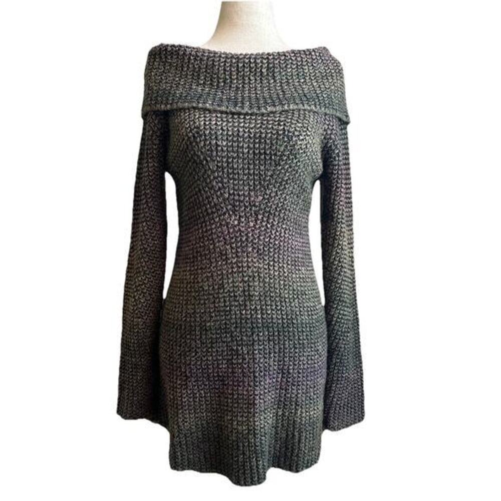PrAna Women’s Wool Blend Ombré‎ Sweater Size M Boho Turtleneck Waffle Knit